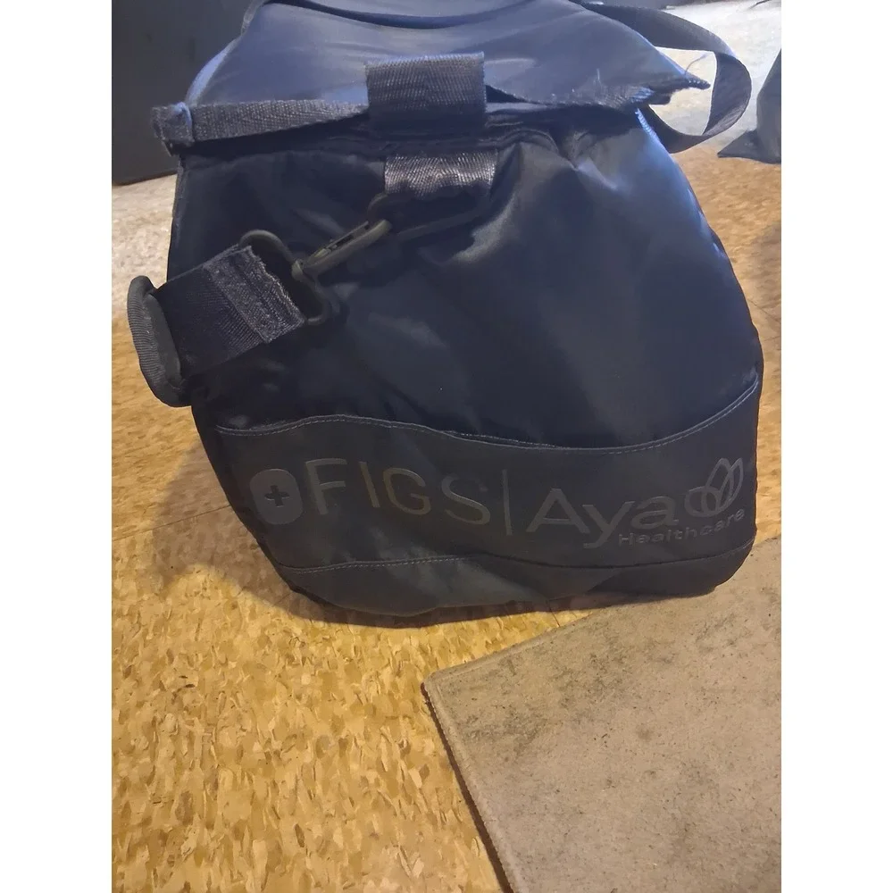 FIGS Aya Healthcare Blue Nylon Duffel Bag Travel‎ Gym Weekender Crossbody Strap